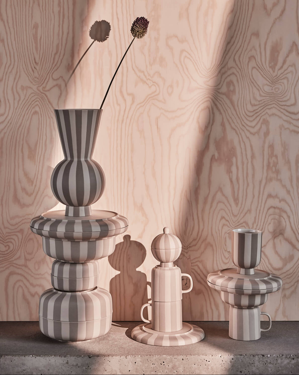 Toppu - Vaso rotondo a righe