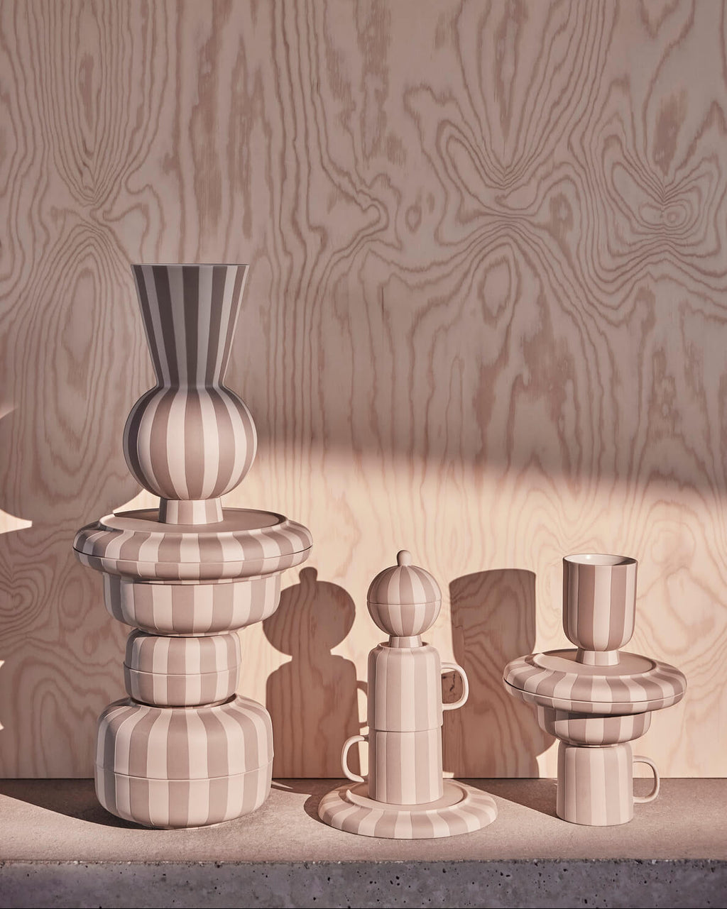 Toppu - Tazza in ceramica a righe beige