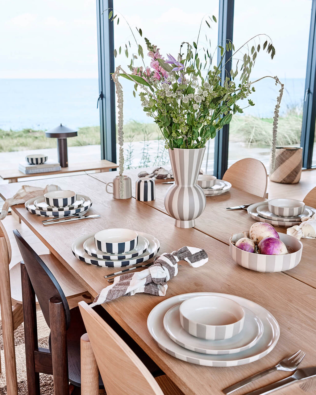 Toppu - Tazza in ceramica a righe beige