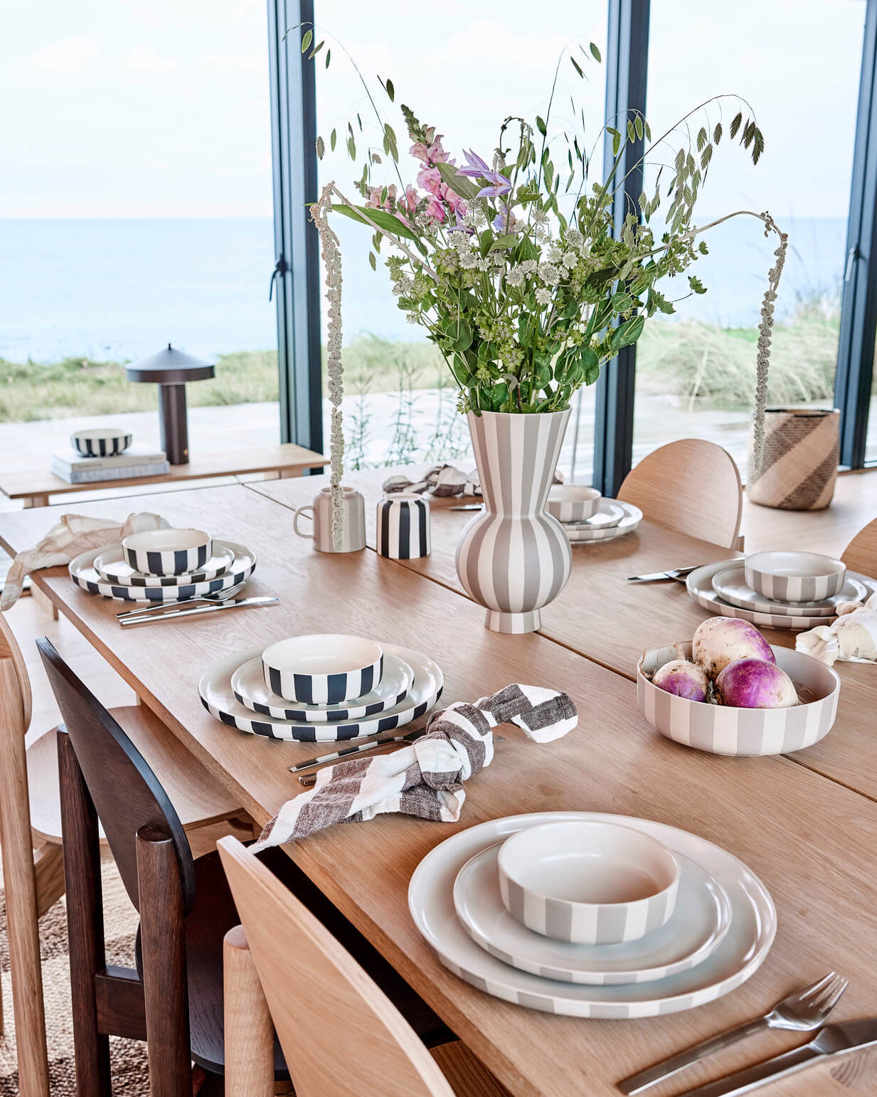 Toppu - Tazza in ceramica a righe beige
