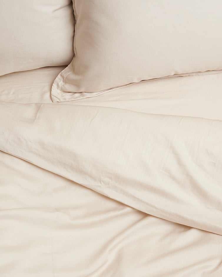 Tencel Twill - copripiumino singolo in tencel beige, 140 x 220