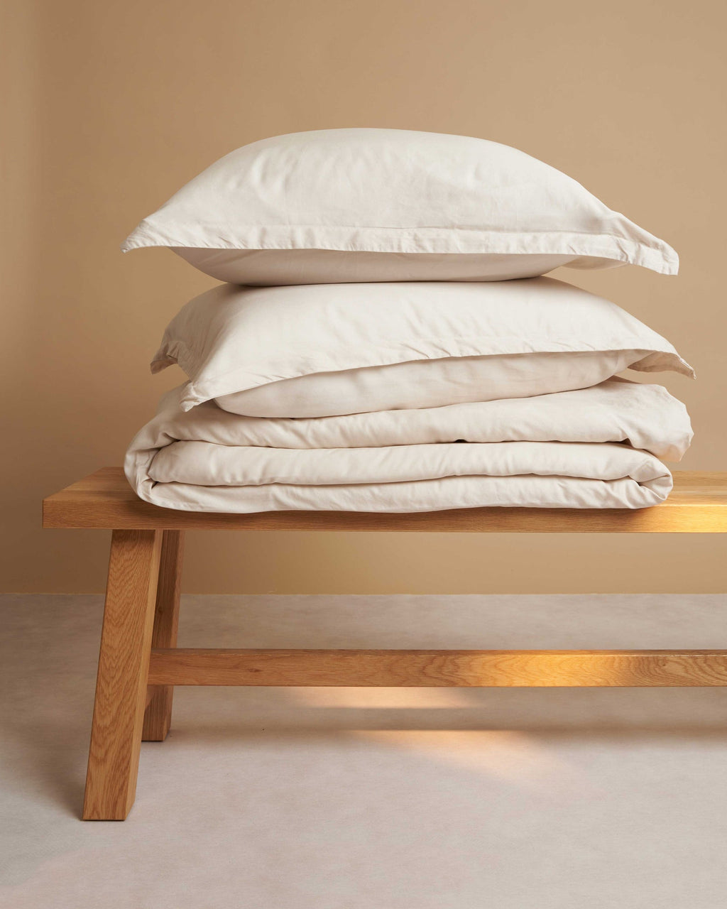 Tencel Twill - copripiumino singolo in tencel beige, 140 x 220