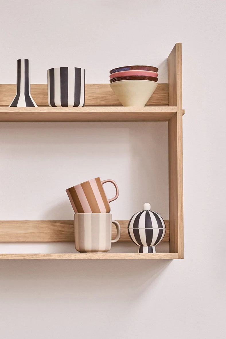 Toppu - Tazza in ceramica a righe beige