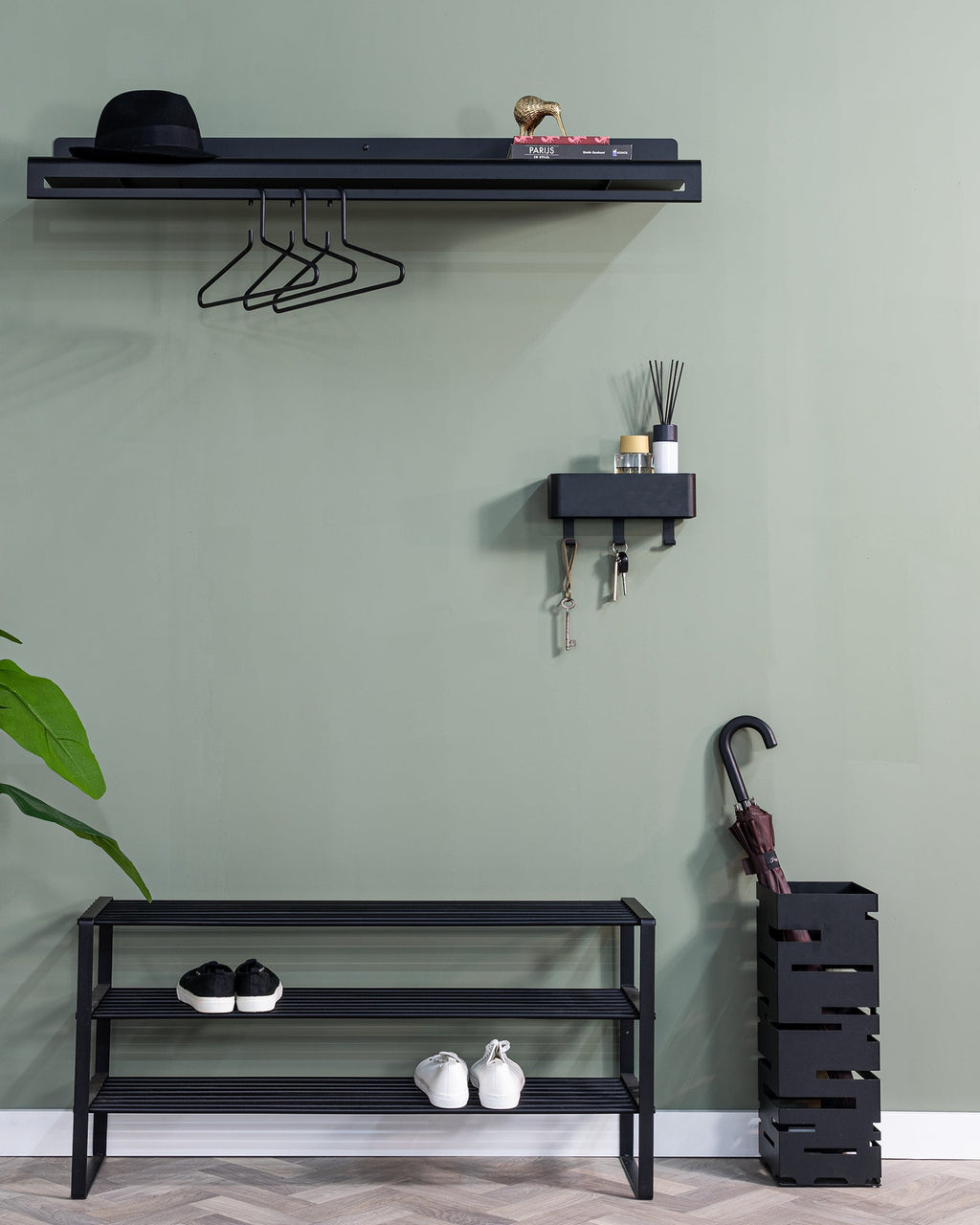 Modern - portaombrelli nero in acciaio