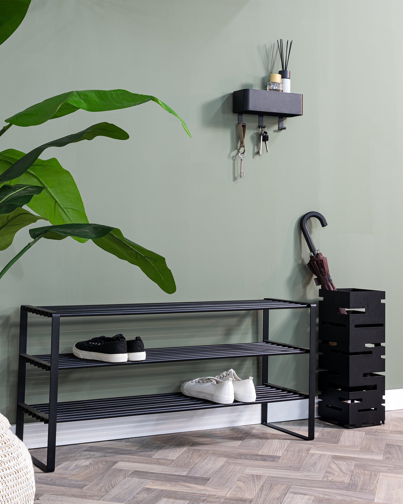 Modern - portaombrelli nero in acciaio
