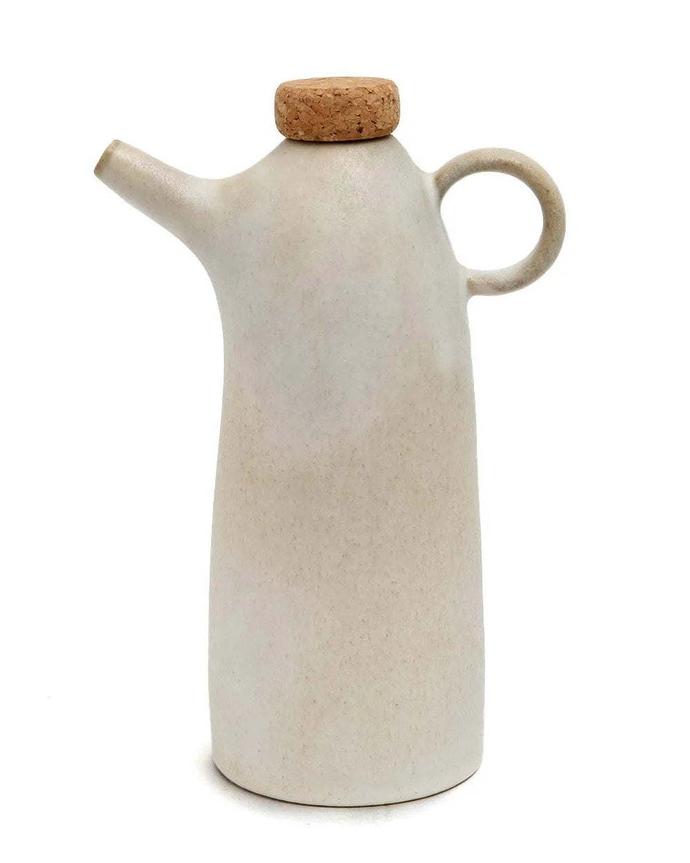 Olive 78 - Bottiglia per l'olio in ceramica smaltata bianca