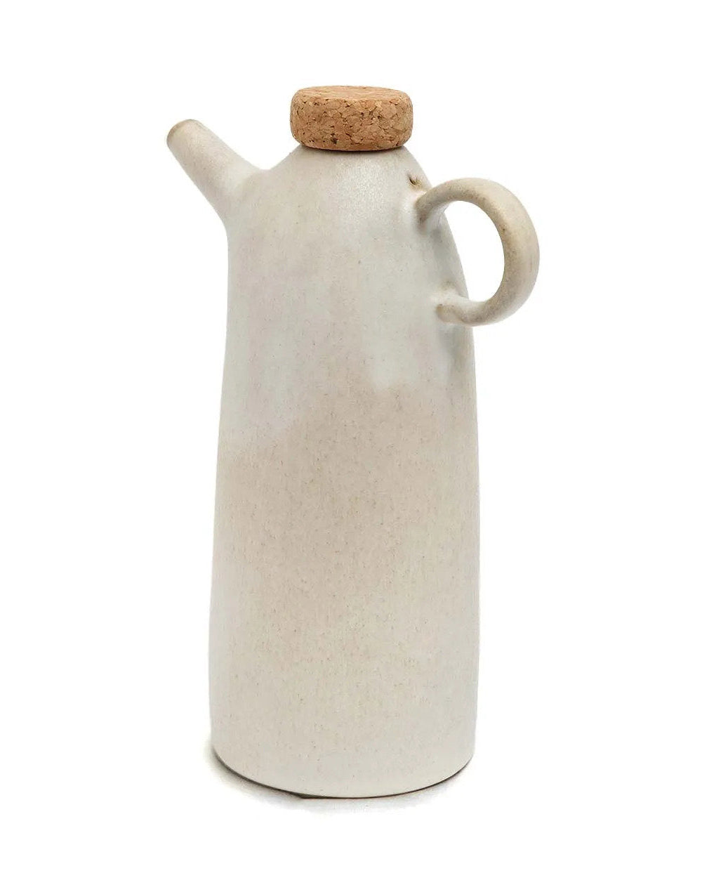 Olive 78 - Bottiglia per l'olio in ceramica smaltata bianca