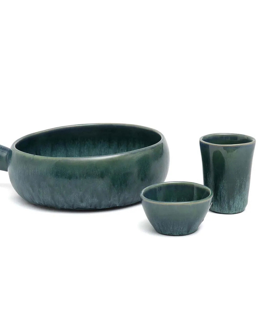 The Aqua - Casseruola con manico in ceramica portoghese acquamarina