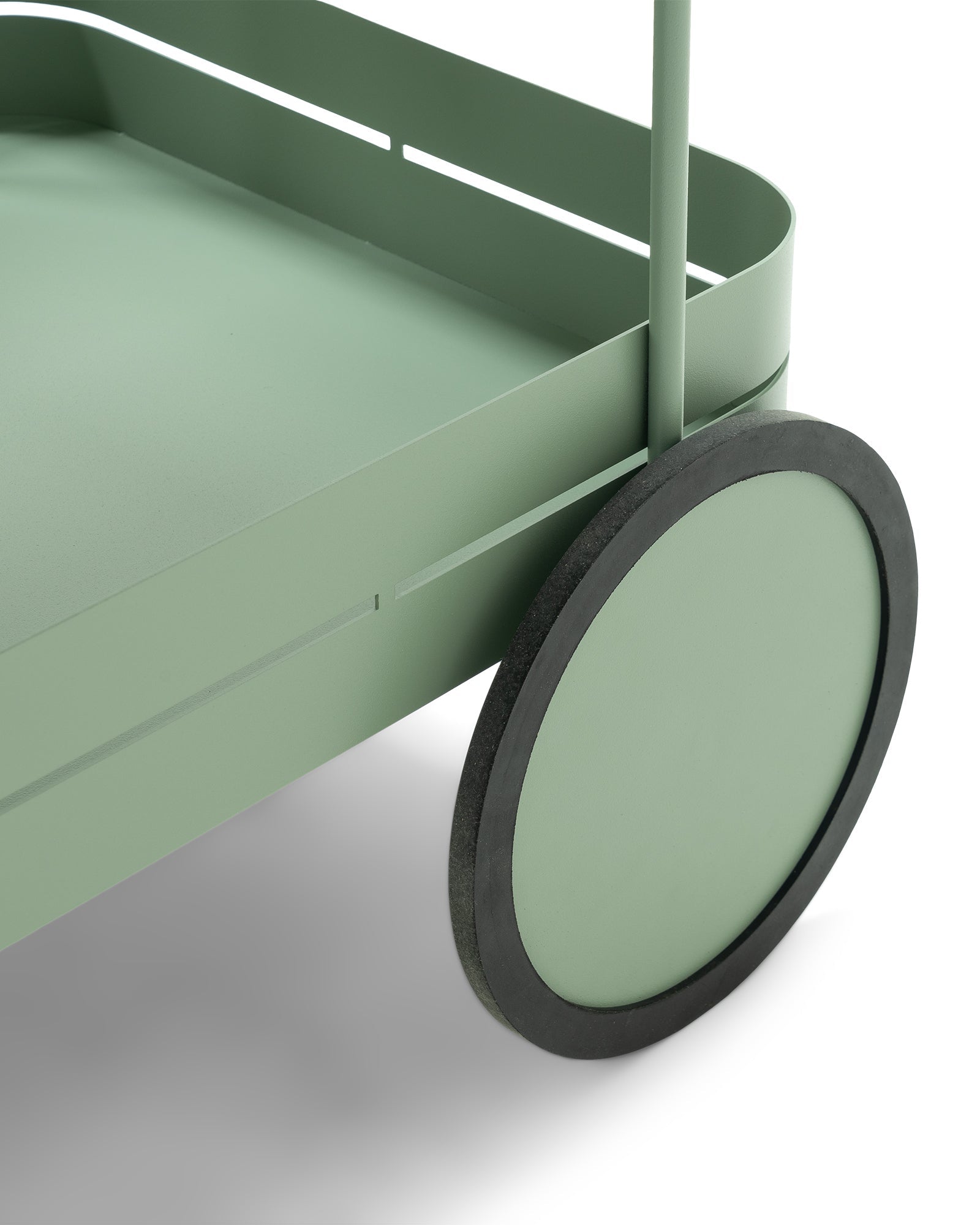 Gin e trolley - carrello bar in acciaio verde polvere