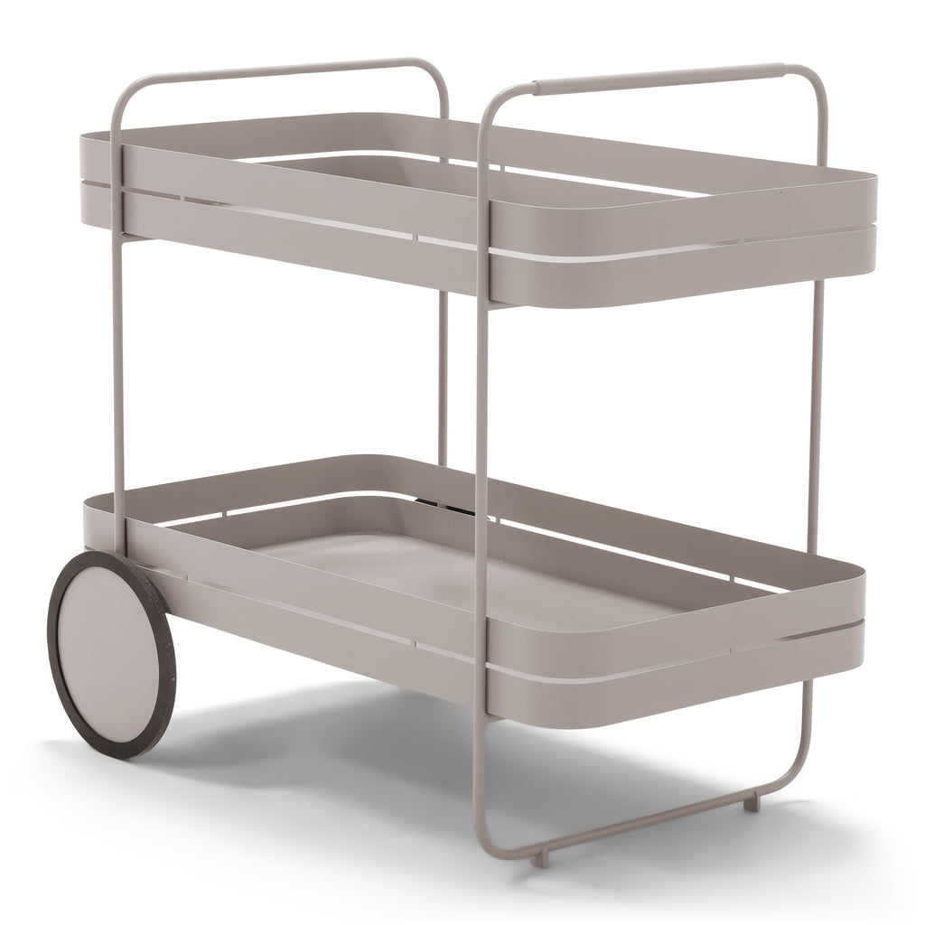 Gin e trolley - carrello bar in metallo grigio tortora