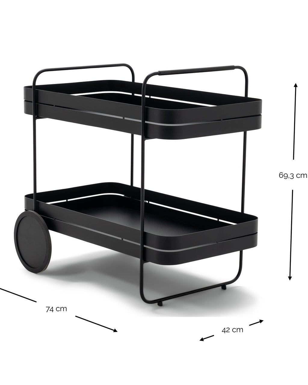Gin e trolley - carrello bar in metallo grigio tortora