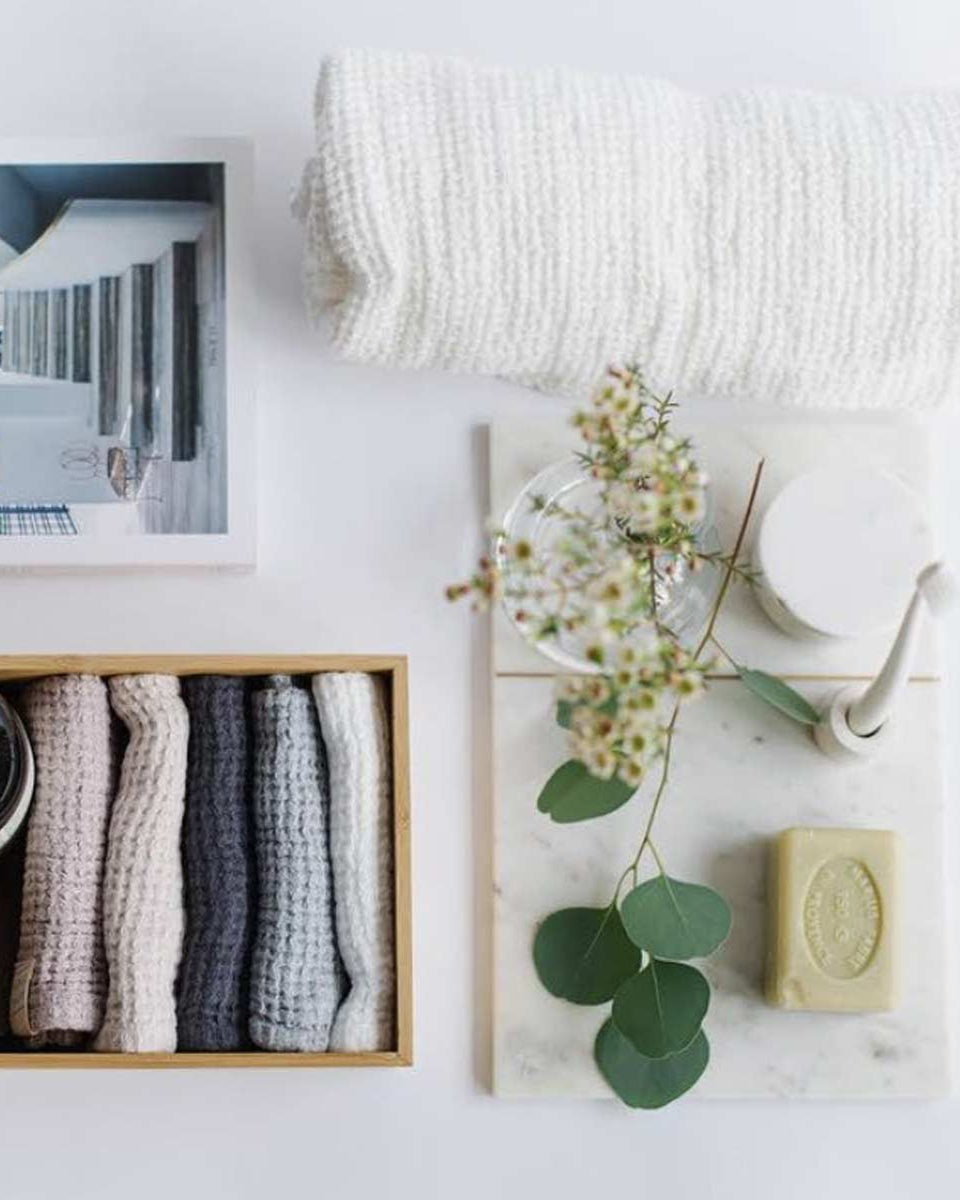 Asciugamani colorati di lino