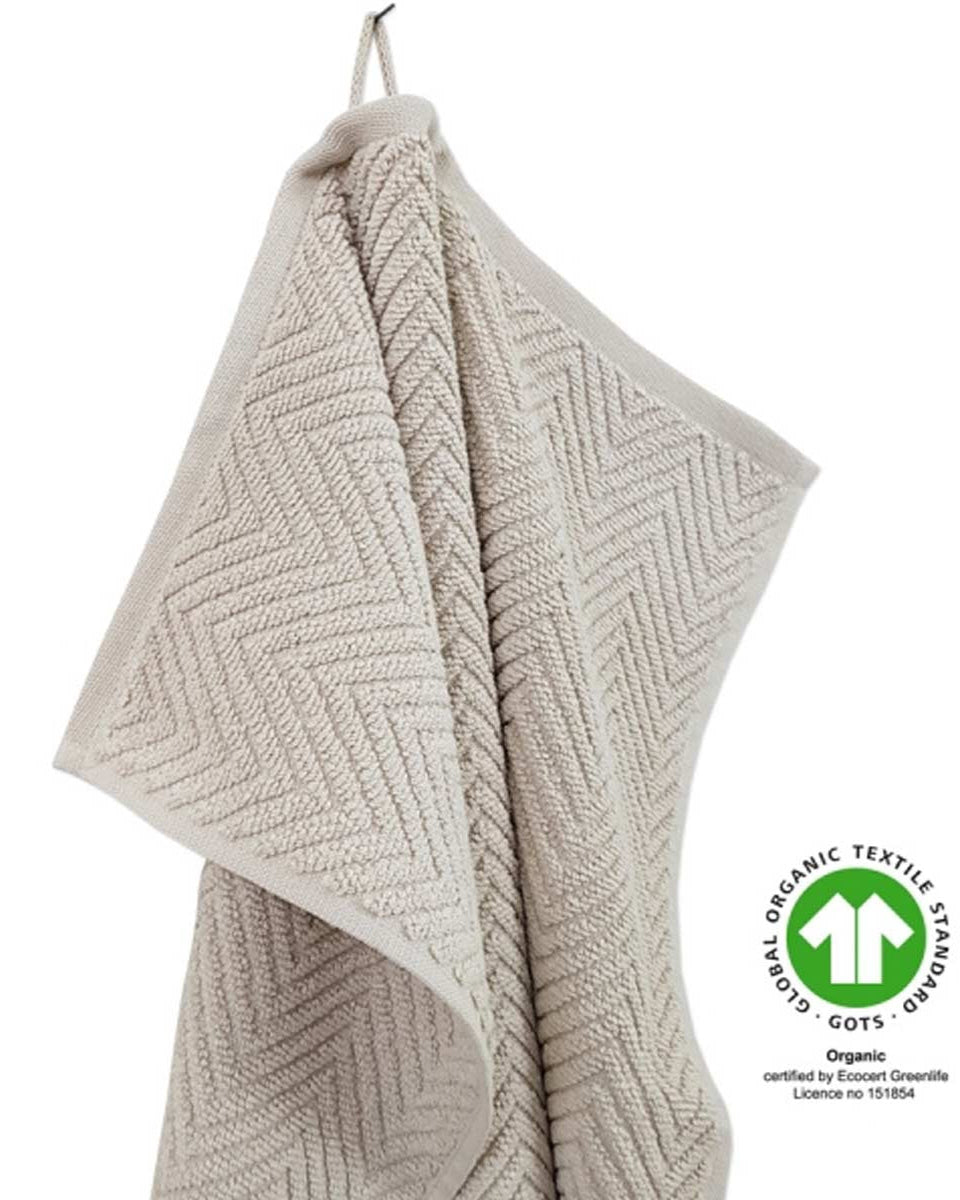 Asciugamani in cotone biologico color tortora