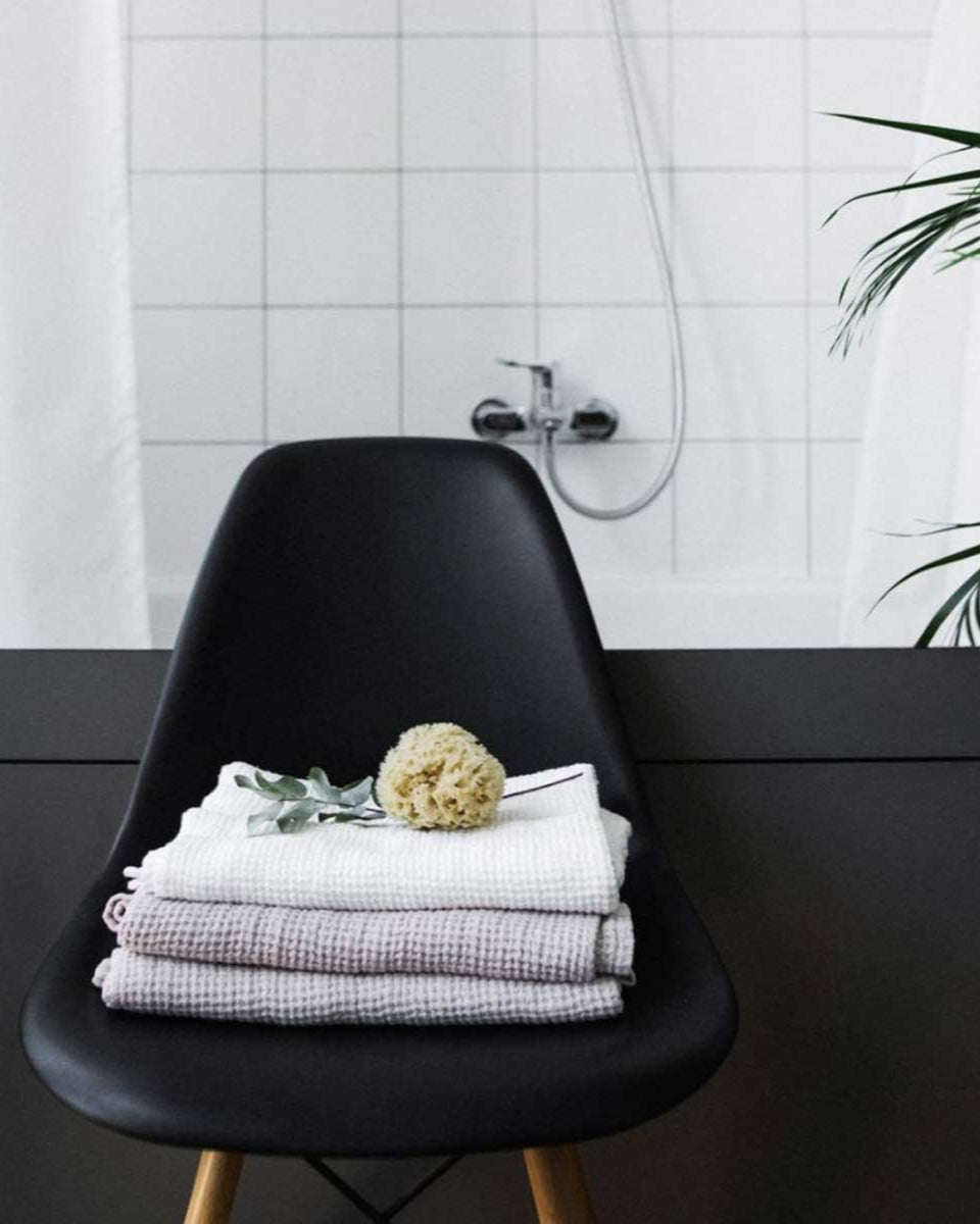 Asciugamani rosa in lino