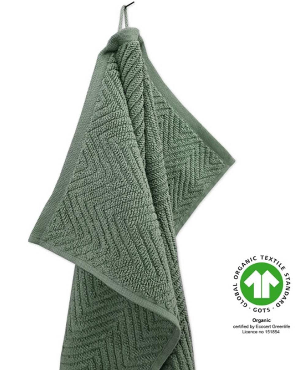 Asciugamani verdi in cotone biologico