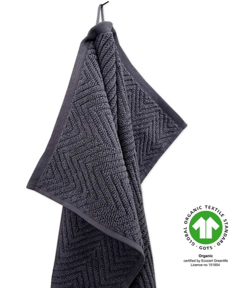 Asciugamano in cotone bio grigio grafite