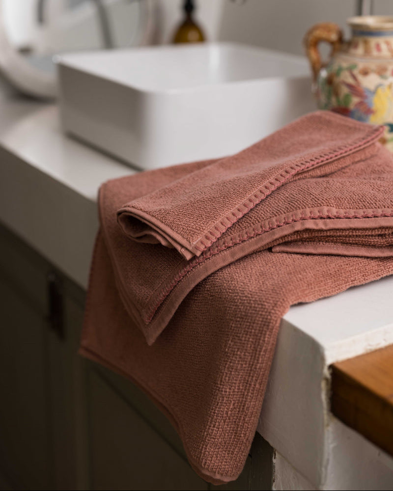 Asciugamano da bagno Bora in terracotta 70 X 130