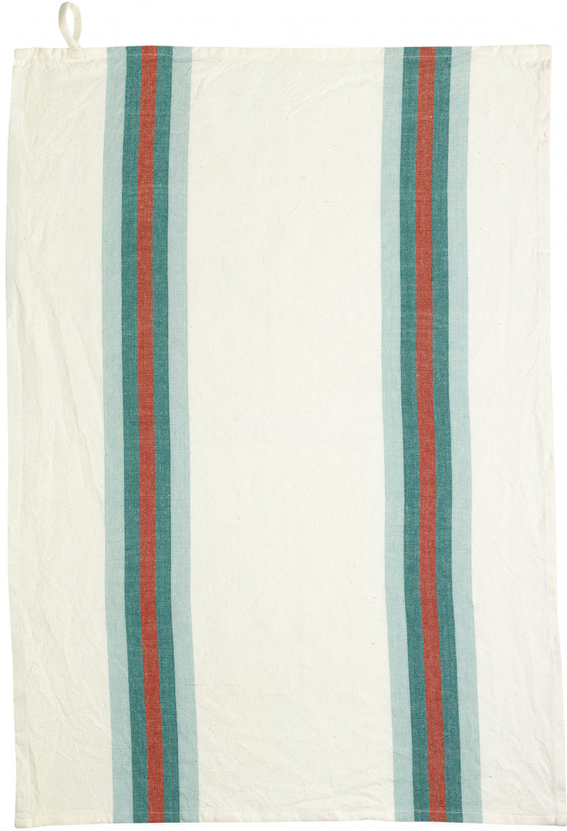 Asciugamano da cucina riciclato lavato Yuna Vert D'Eau/Naturel 50 X 70