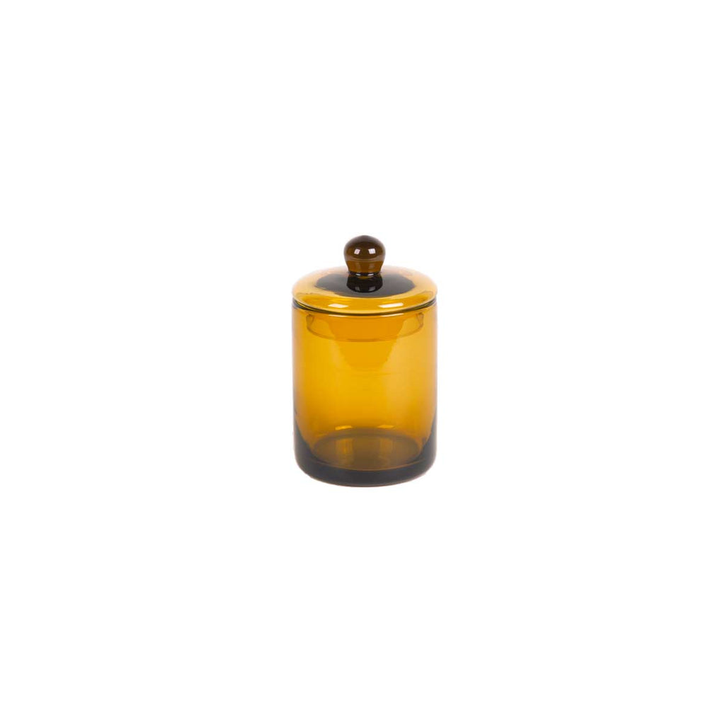 Barattolo di vetro giallo ambra