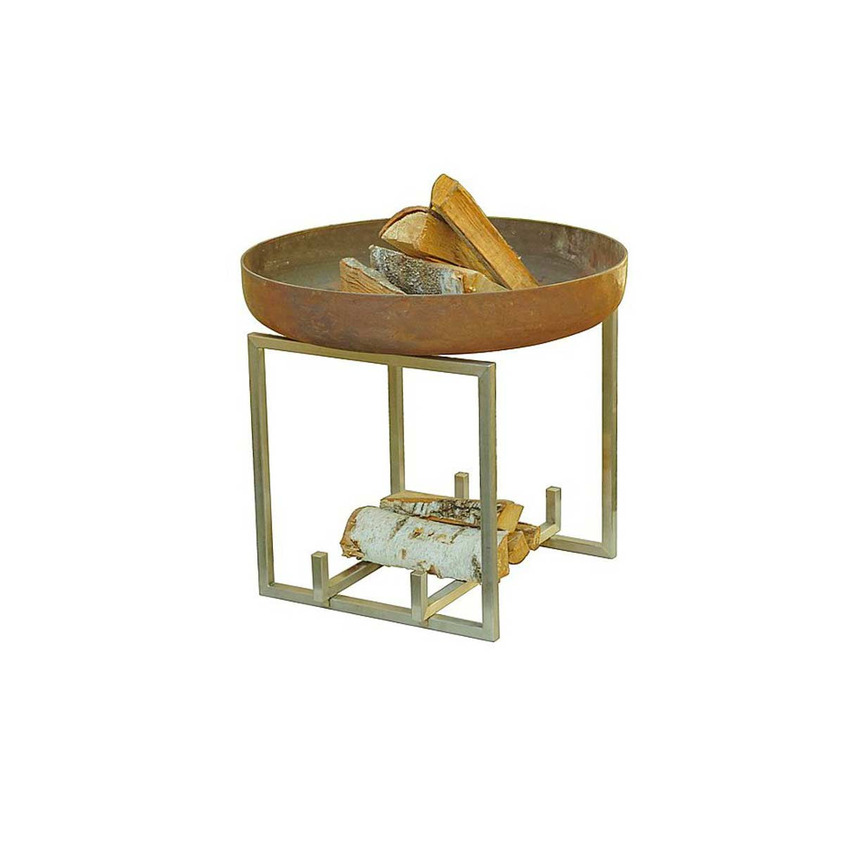 Braciere con portalegna