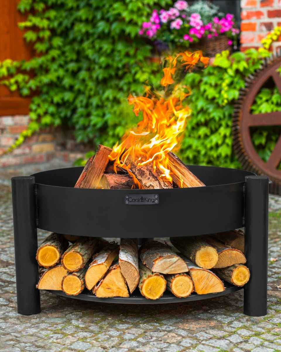 Braciere con portalegna