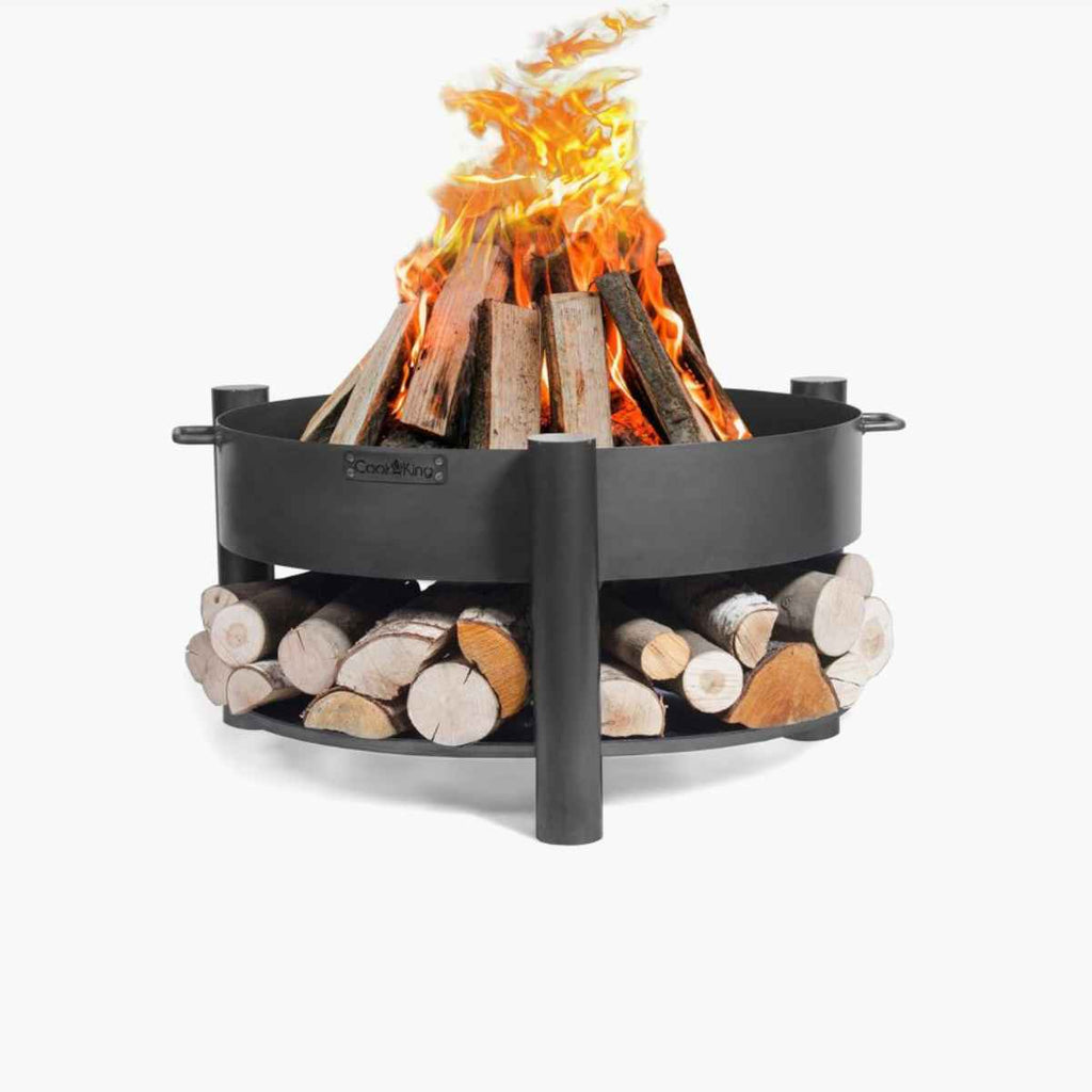 Braciere di design con portalegna