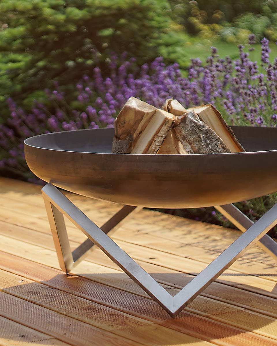 Braciere inox di grandi dimensioni per brace e grigliate