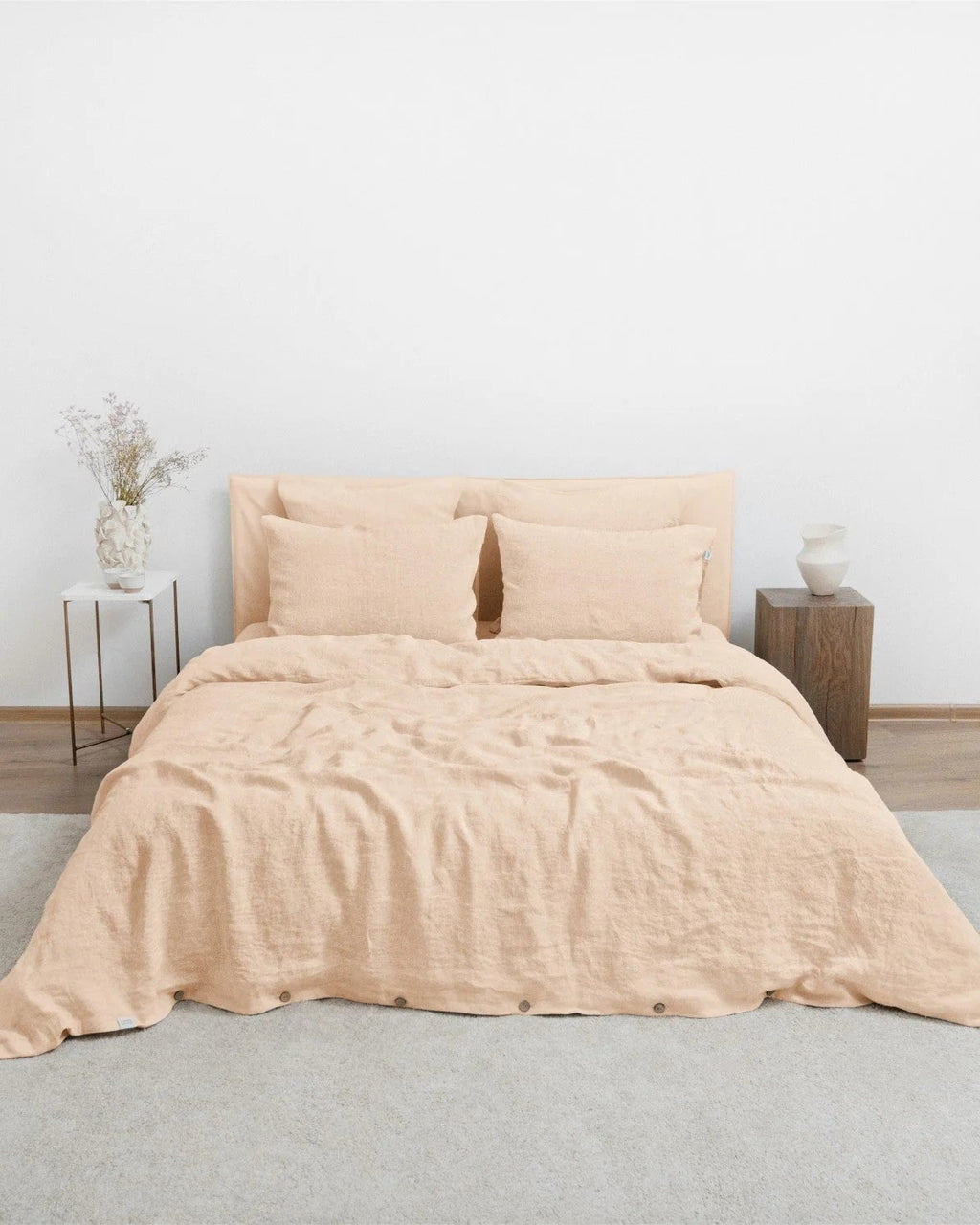Brazilian sand - set copripiumino in puro lino sabbia + federe