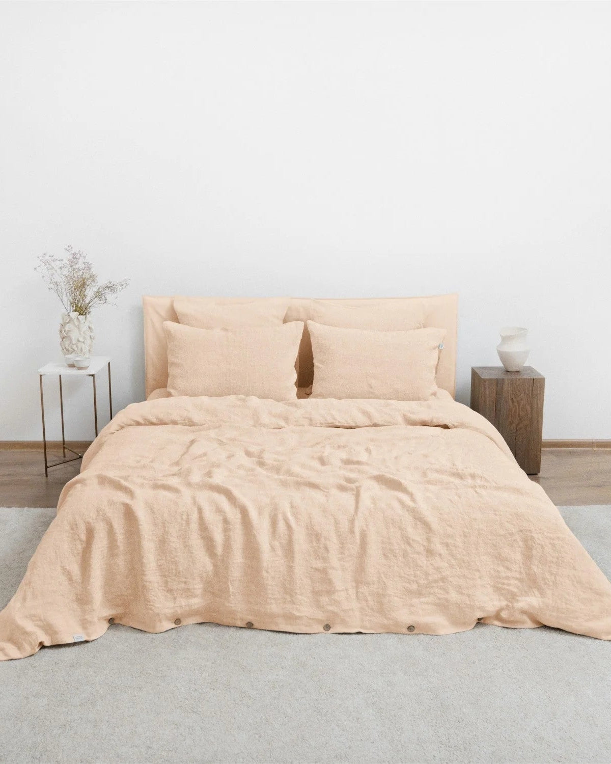 Brazilian sand - set copripiumino in puro lino sabbia + federe