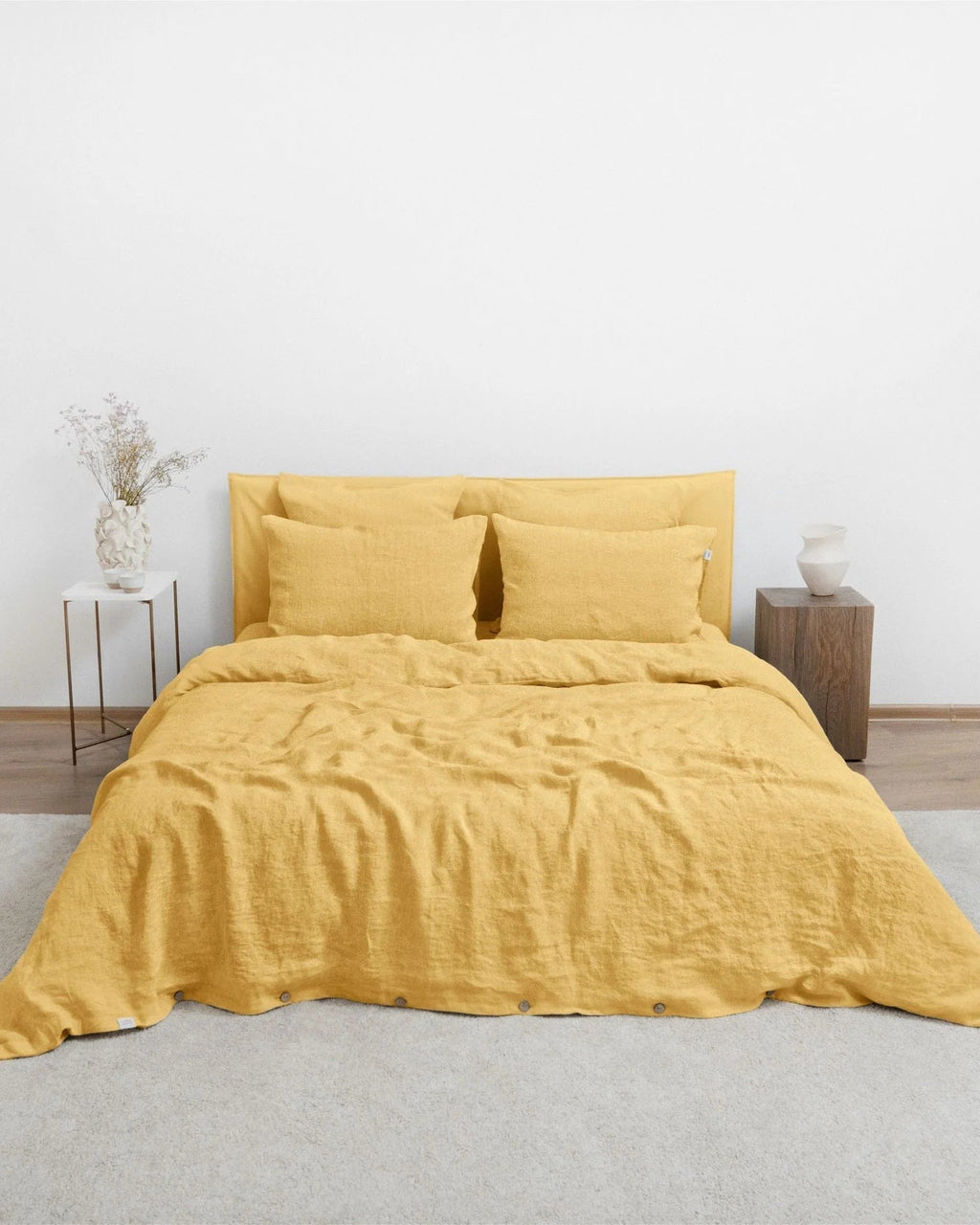 Butter - set copripiumino in lino giallo + federe