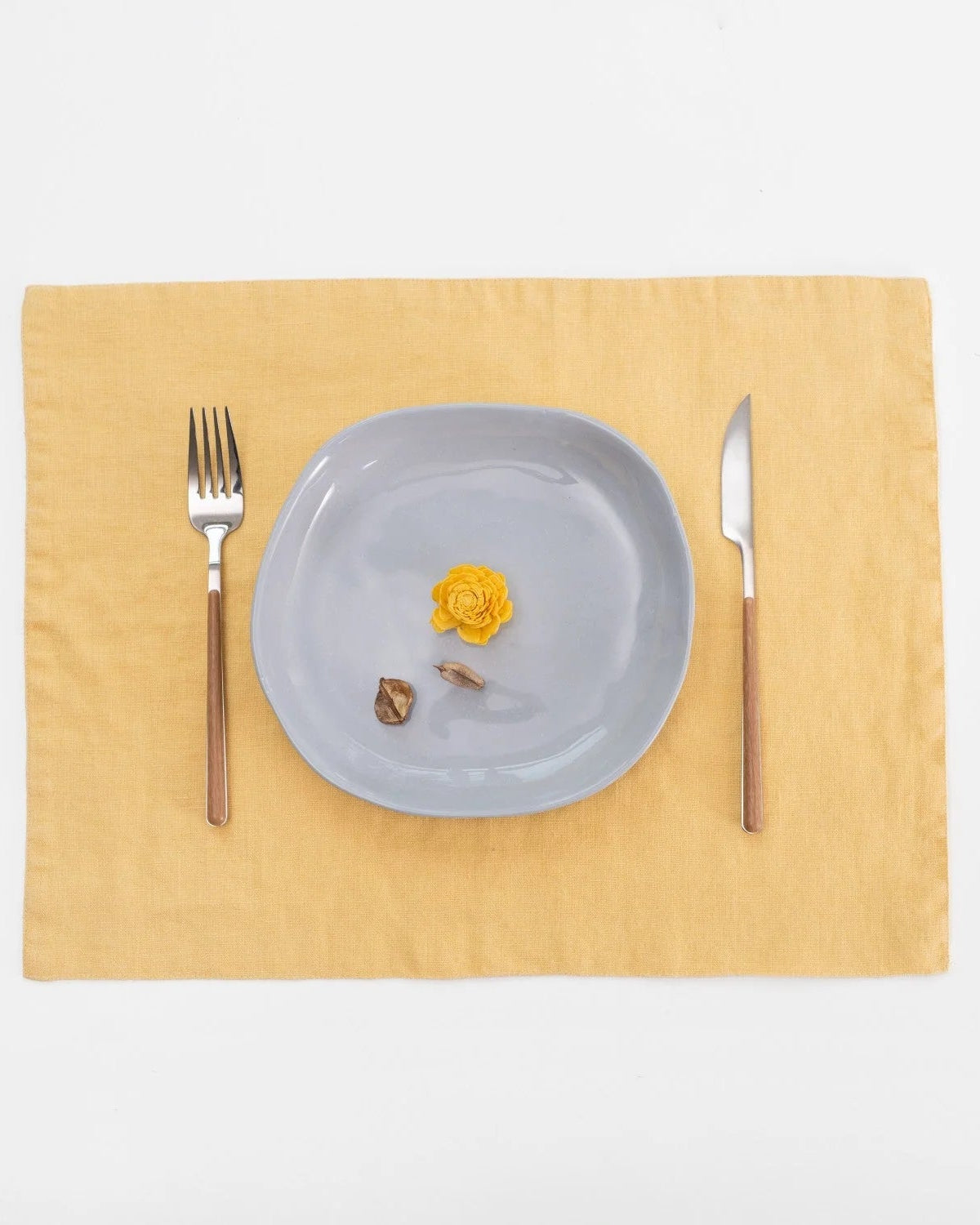 Butter - set 6 tovagliette in lino giallo burro