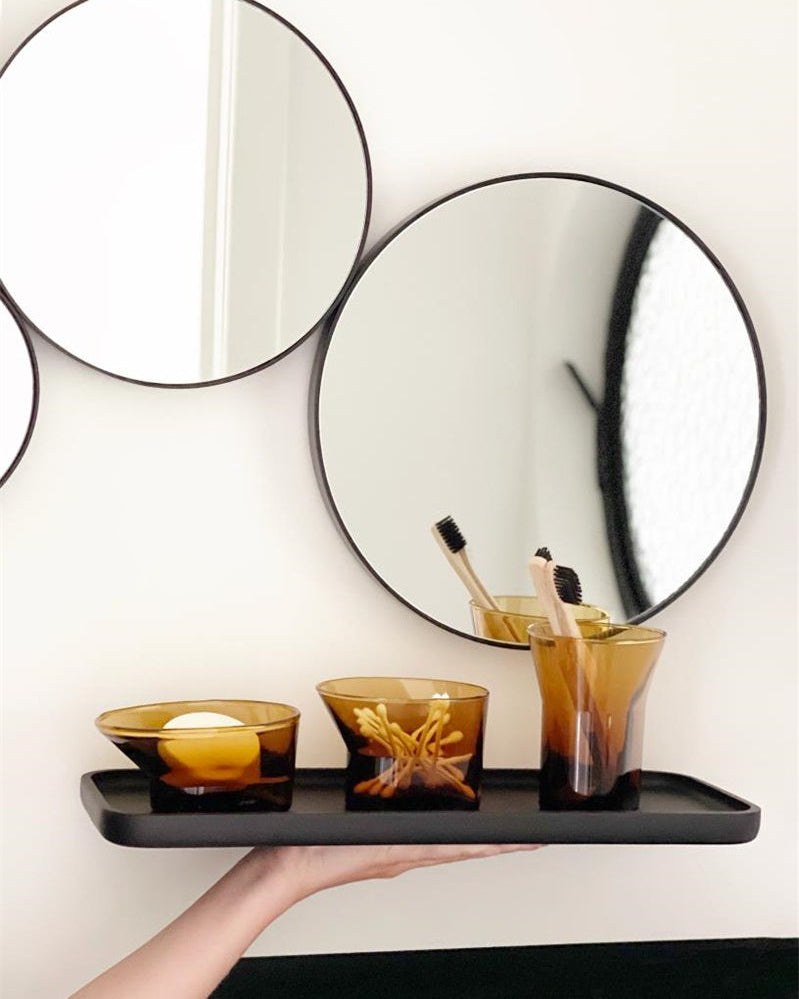 Cala - set accessori bagno in vetro giallo ambra