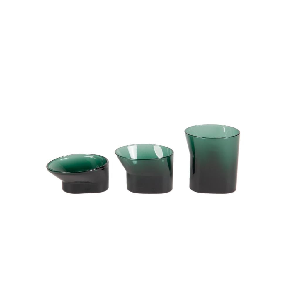 Cala - set accessori bagno in vetro verde