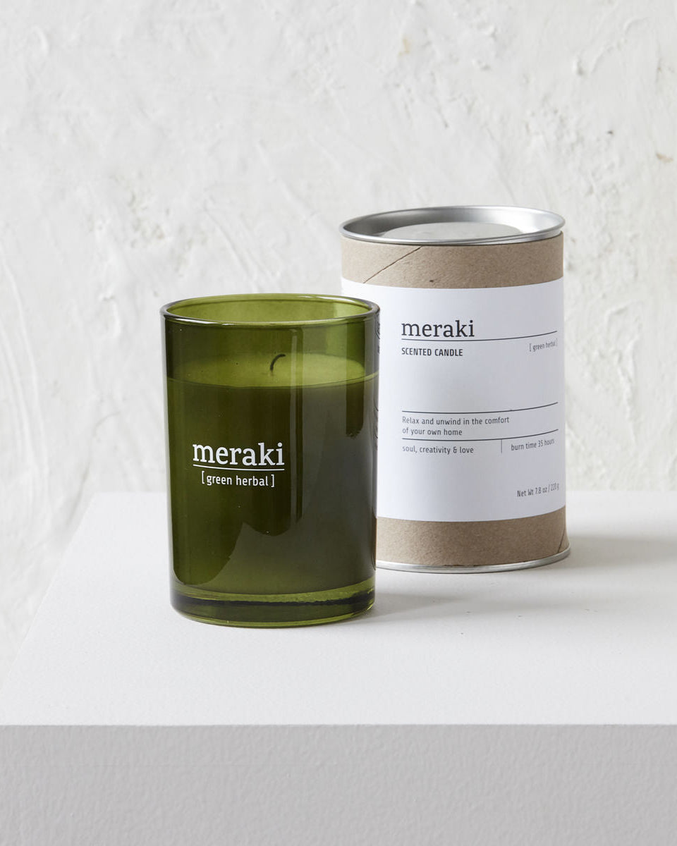 Candela profumata erbe verdi