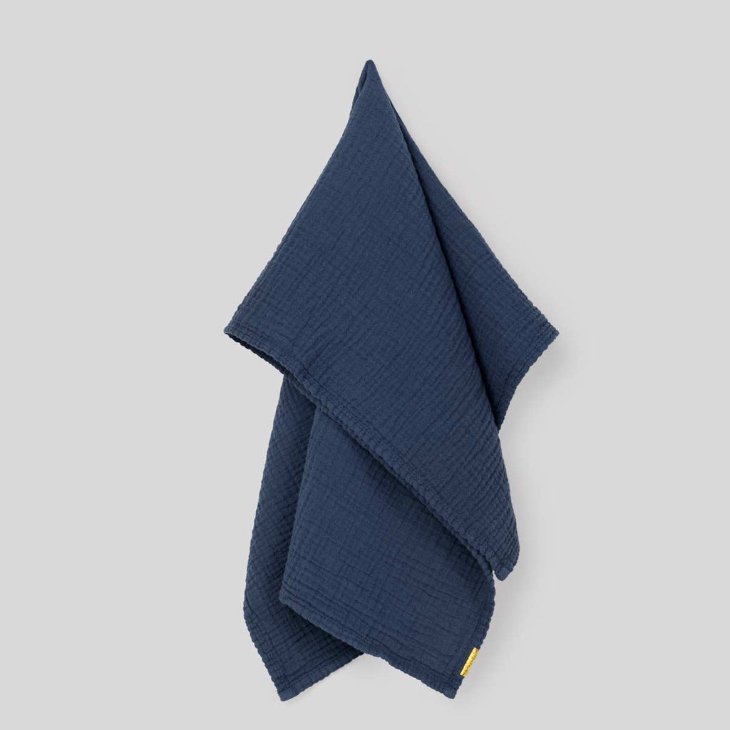 Canovaccio da cucina blu in garza di cotone