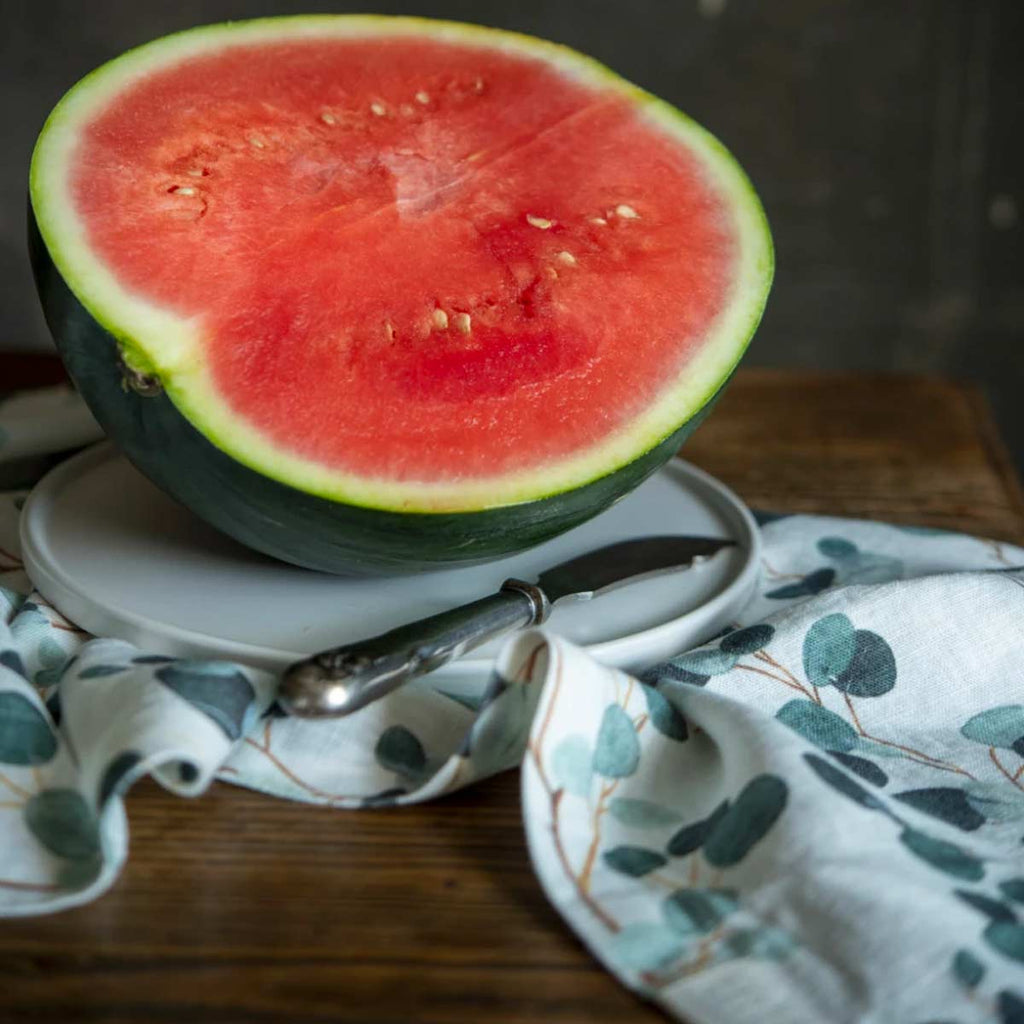 Canovaccio in lino stampa foglie 