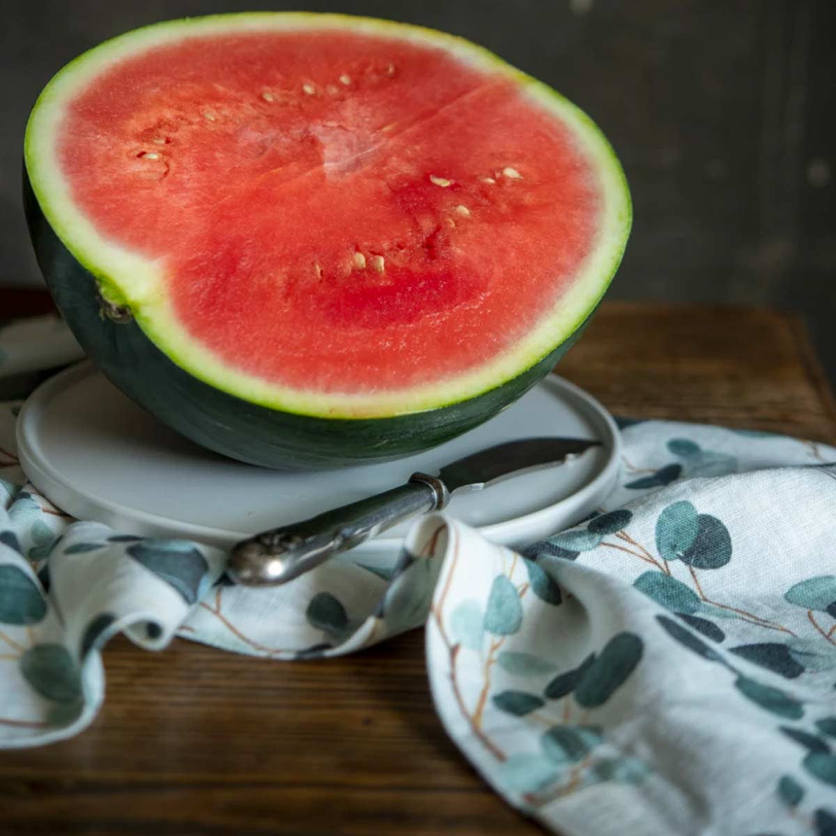 Canovaccio in lino stampa foglie 