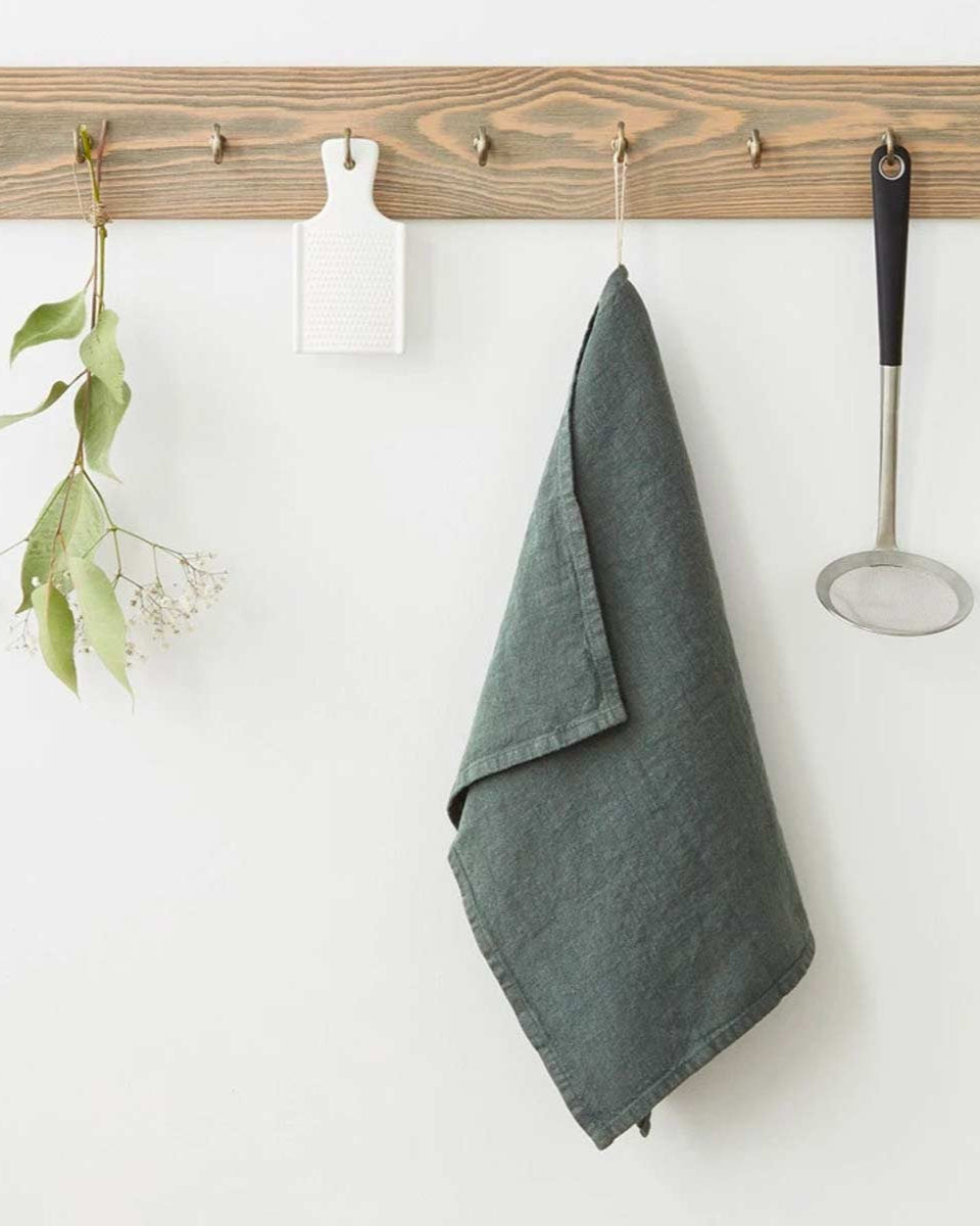 Canovaccio verde scuro in lino