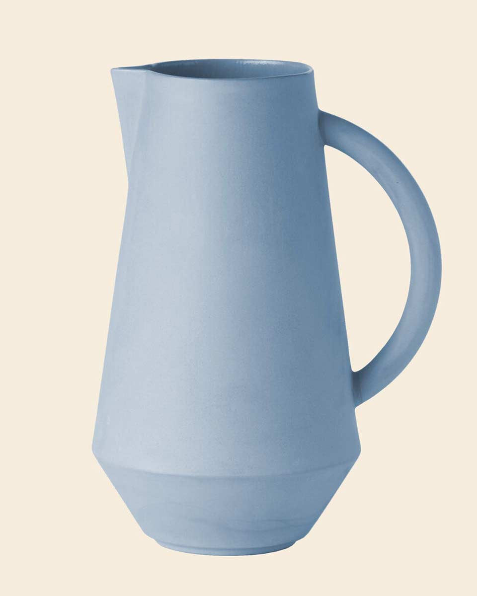 Caraffa in ceramica azzurro baby