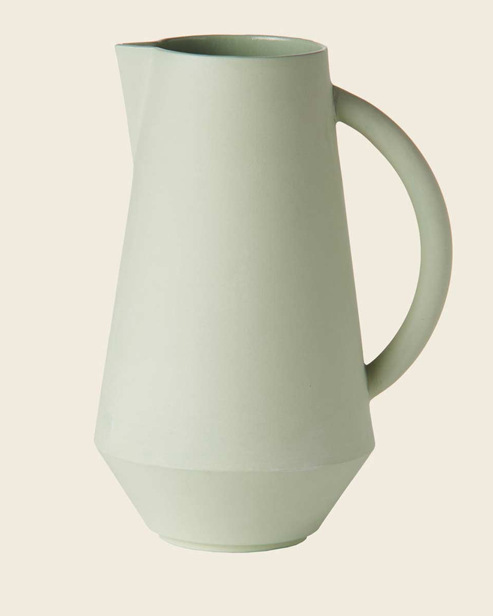 Caraffa in ceramica verde menta