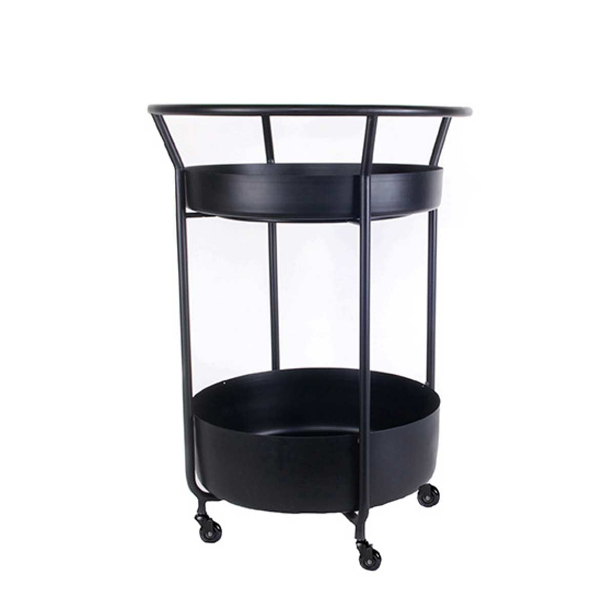 Carrello bar di design in metallo nero