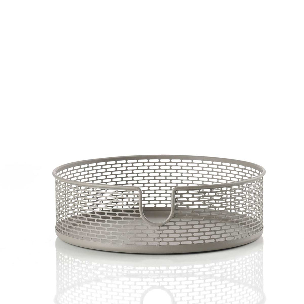 Cestino in metallo per il bagno, color tortora