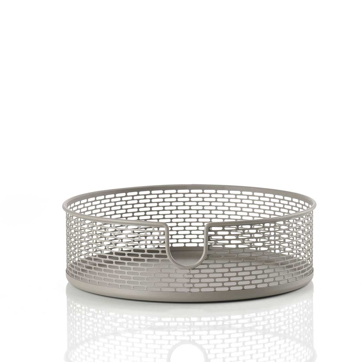 Cestino in metallo per il bagno, color tortora