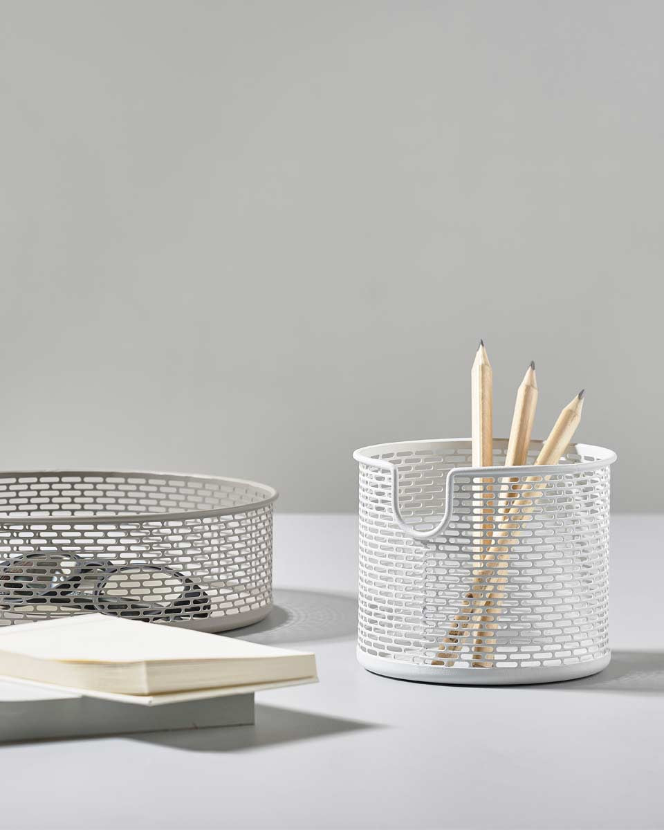 Cestino portaoggetti bianco