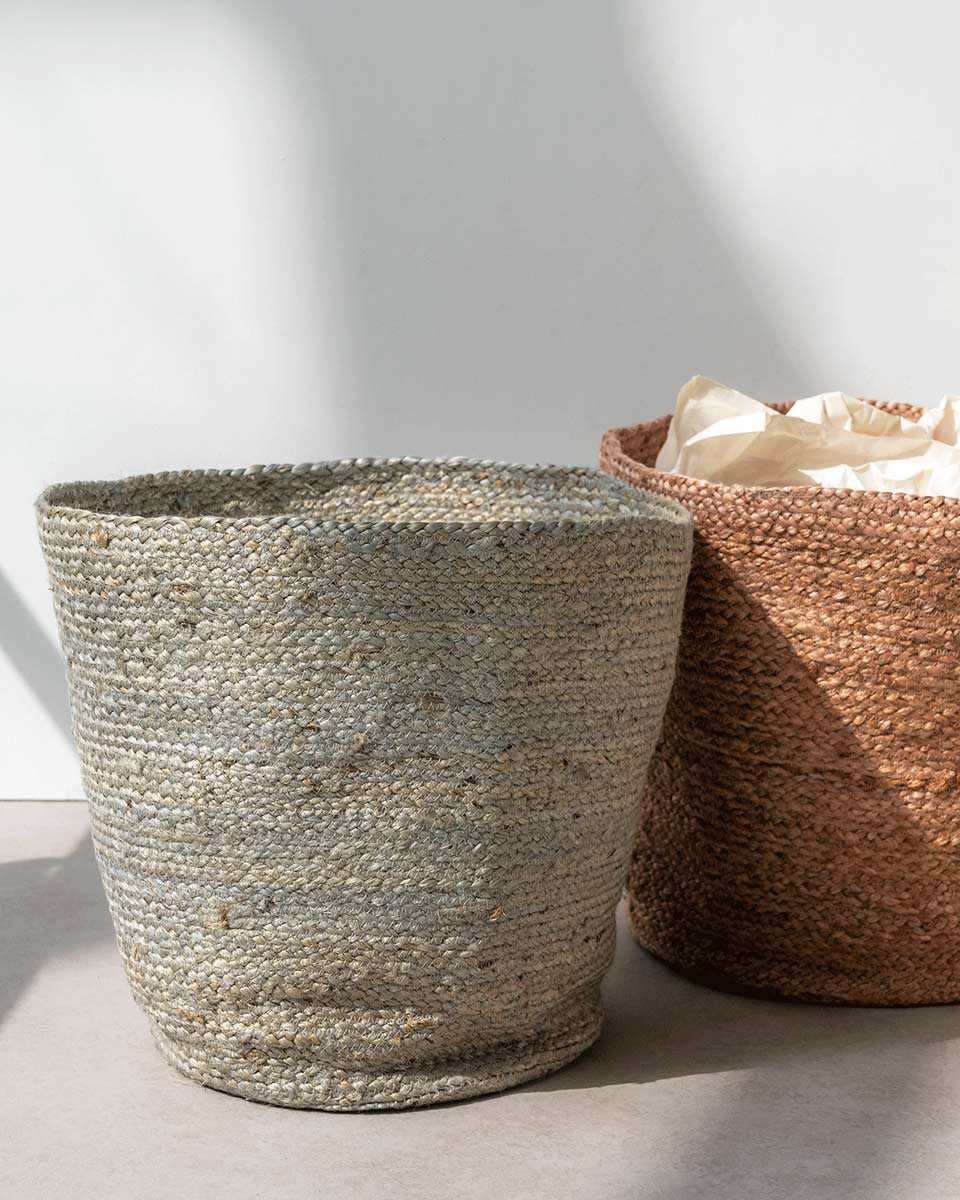 Cesto di iuta grigio