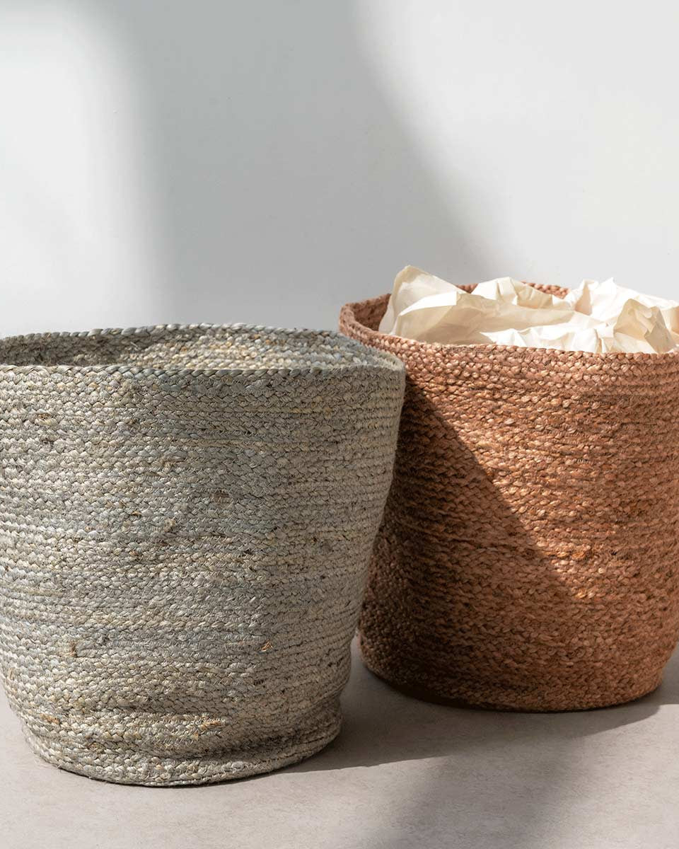 Cesto di iuta rosa terracotta