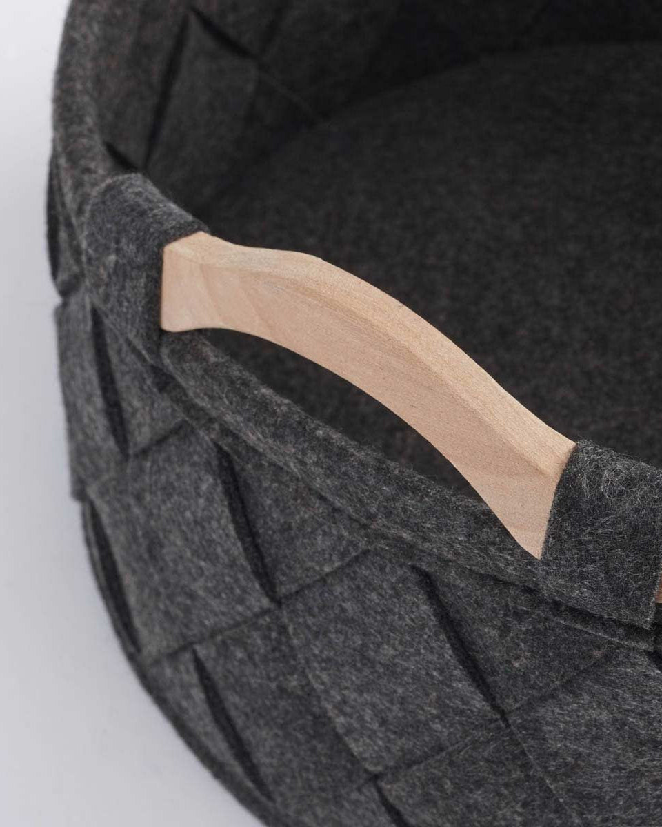 Ampio cesto da bagno portaoggetti grigio scuro