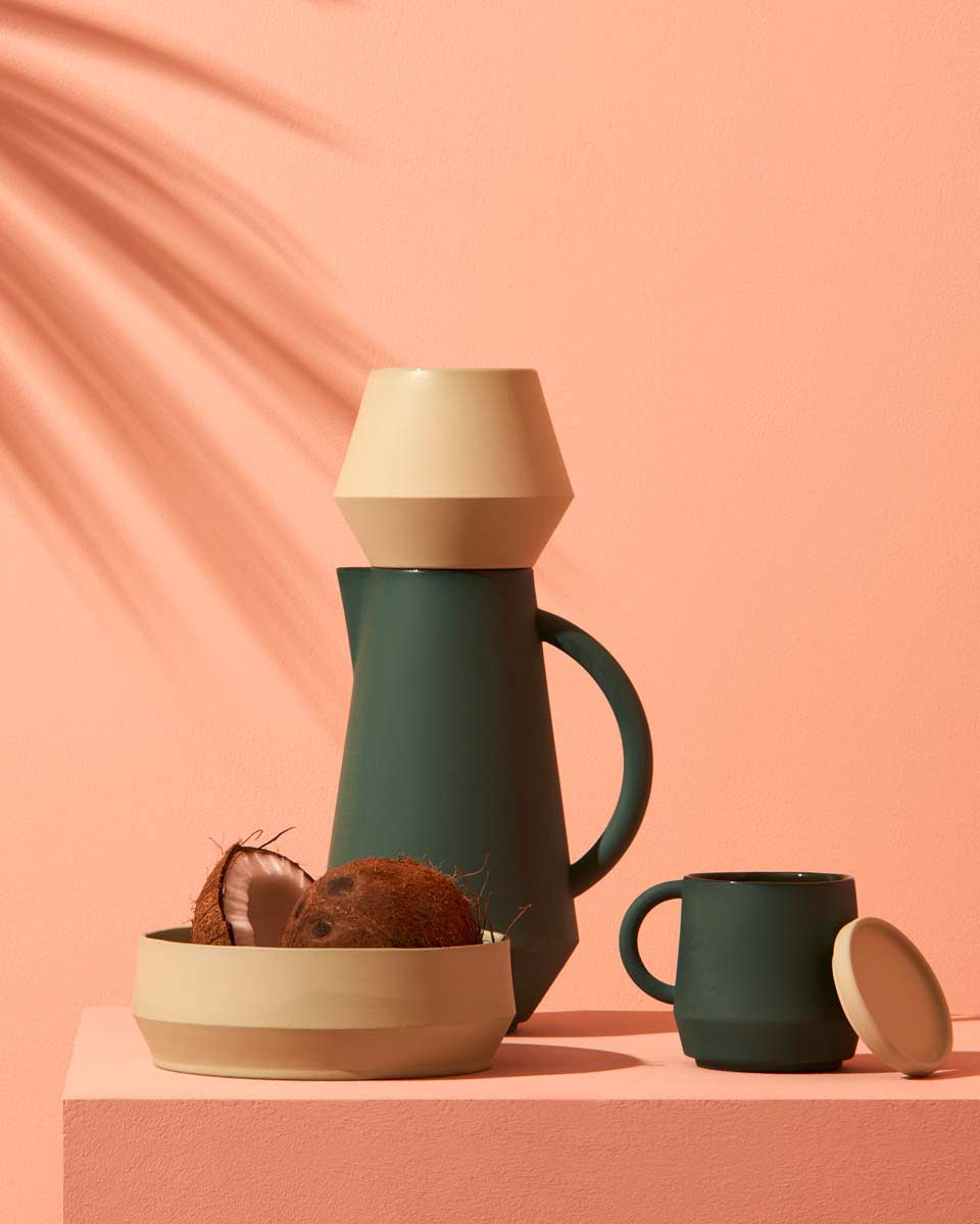 Ciotola centro tavola in ceramica gialla