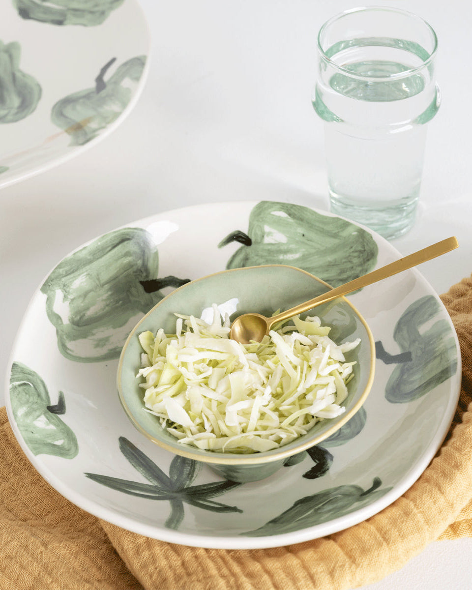 Ciotola in grès fantasia peperoni verdi