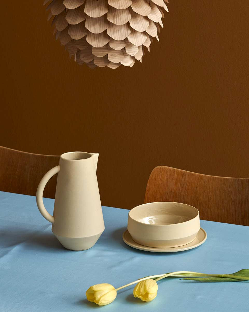 Ciotola porta frutta in ceramica gialla